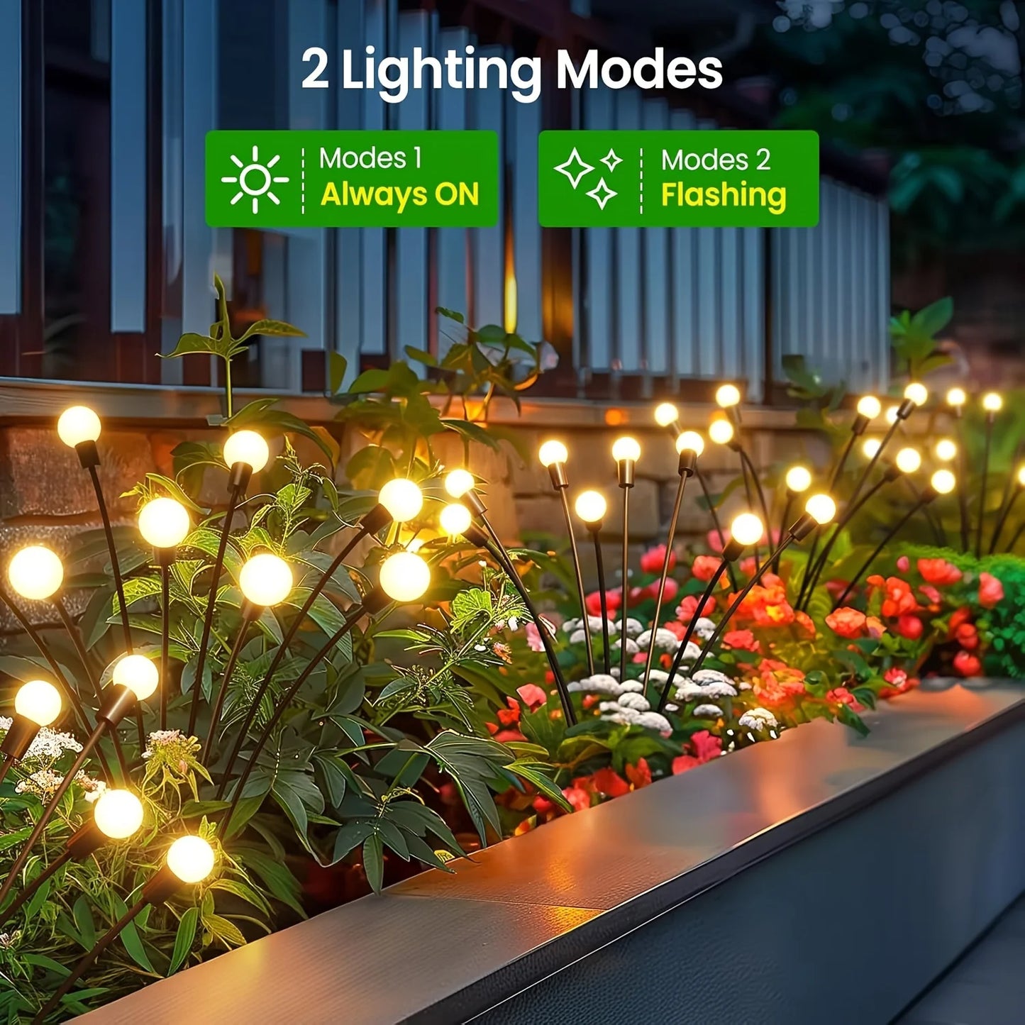 4/6/10 Pack Swaying Solar Lights, 32 LED Lights, Solar Firefly Lights Outdoor Garden Decorations for Yard Patio Pathway Holiday