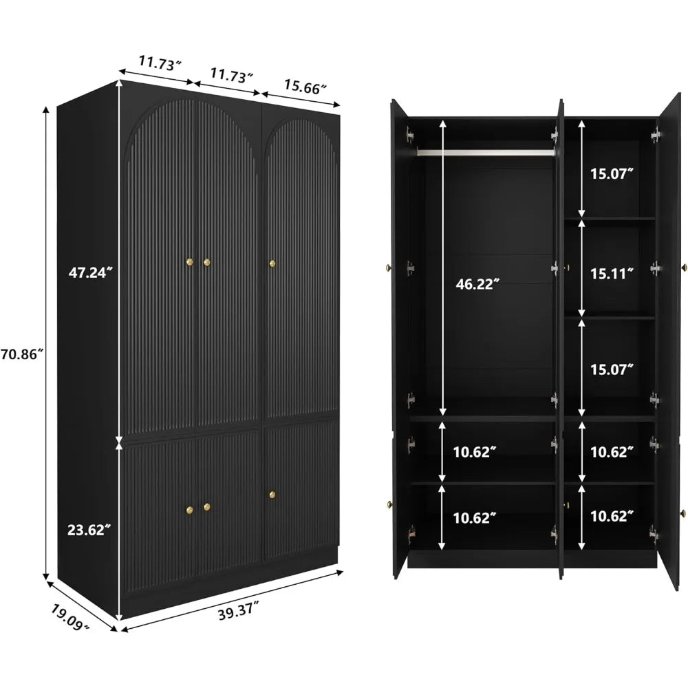Wardrobes, Wardrobe Closet Cabinet with Hanging Rod, Modern Large Tall Locker Storage Cupboard Bedroom for Hanger Coat,Wardrob