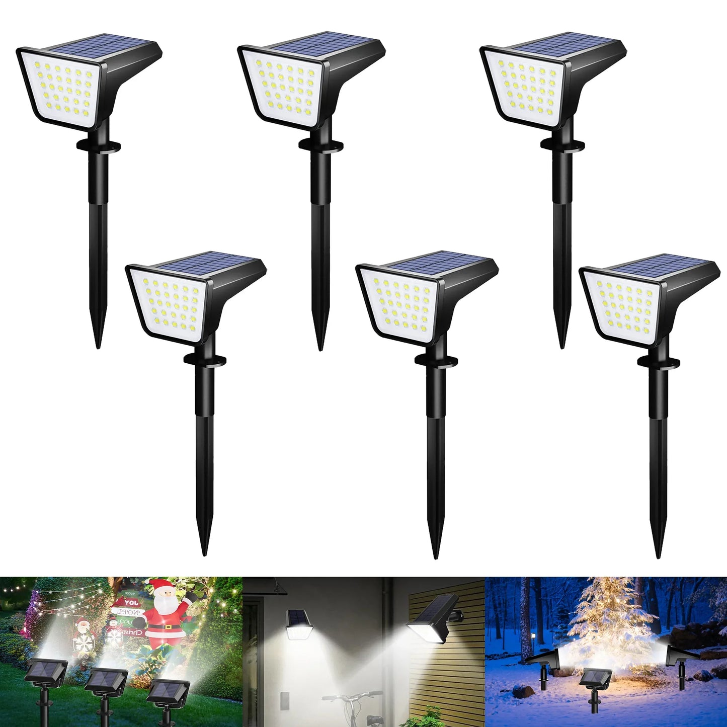 4 Pack Waterproof Outdoor Solar Street Lights, Garden Spotlights for Yard Terrace Landscape Decoration