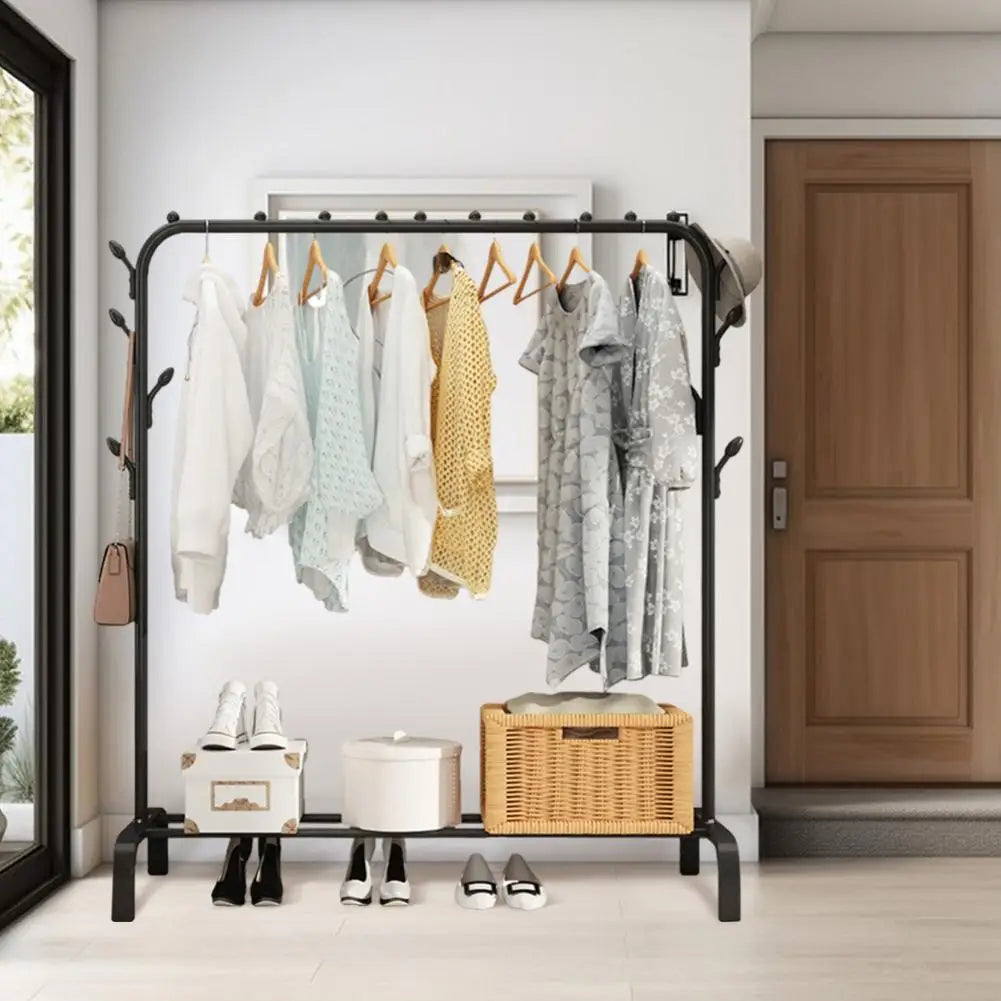 Clothes Storage Rack Clothing Shelf for Hanging Clothes Non-Slip Hat Shoes Orgnizer Laundry Drying Rack Storage Stand