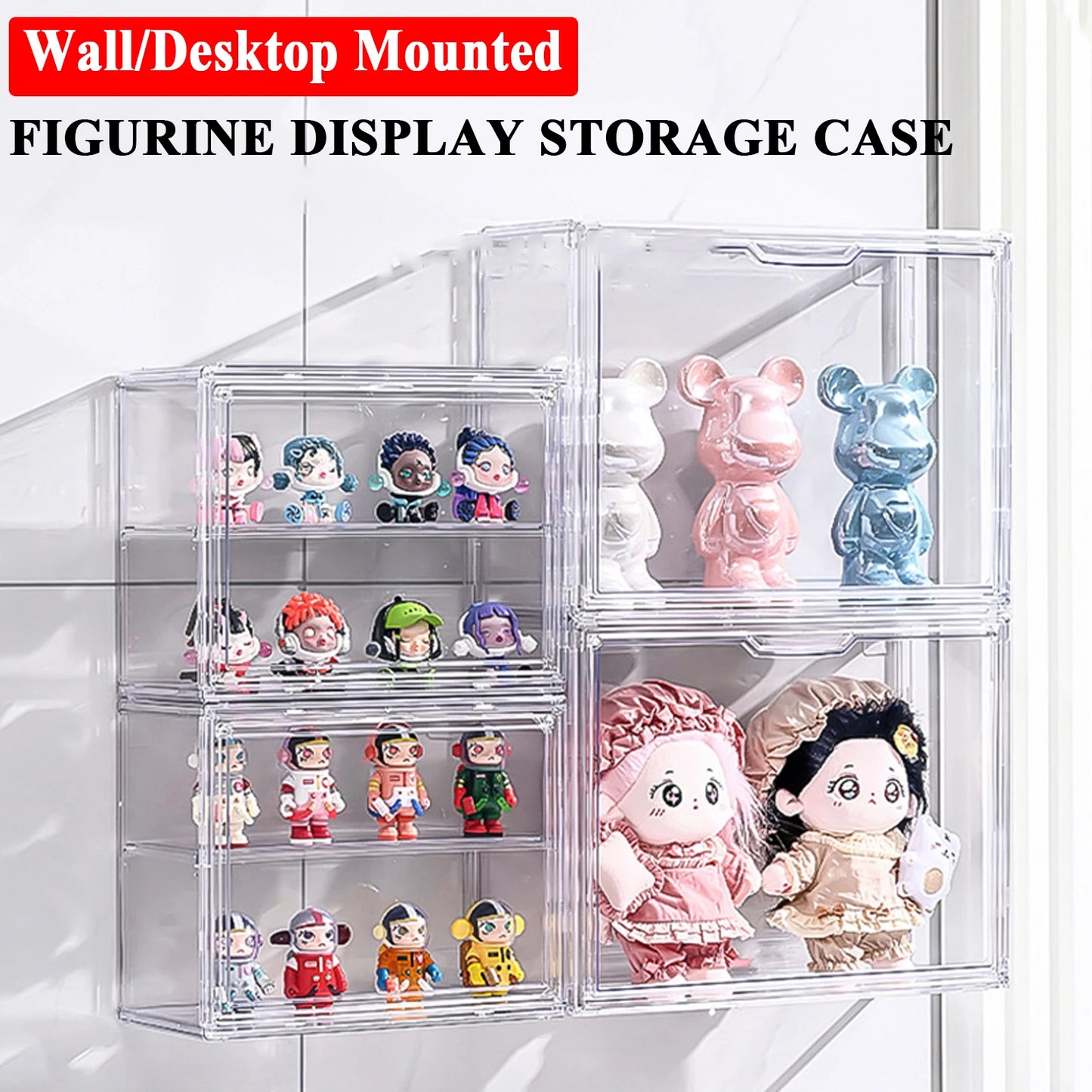 Blind Box Storage Display Box Transparent Doll Display Organizer Case For Figure Figurine Showcase Wall Mounted Collectibles Box