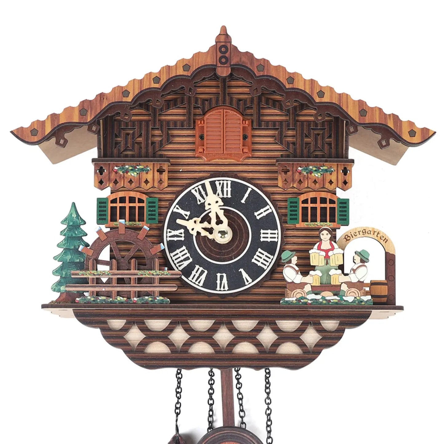 Creative Bird Cuckoo Wall Clock with Swing & Auto Wings - Wooden Quartz Home Decor, Battery Operated (RC-02)
