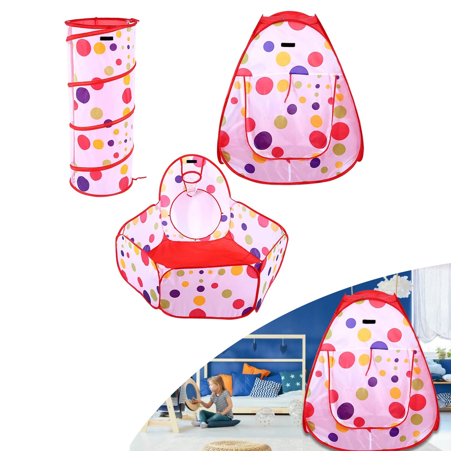 3Pcs/Set Children Baby Play House Tent Tunnel Ball Pool Up Kids Indoor Outdoor Toys Baby Ball Pool Brain Game Learning