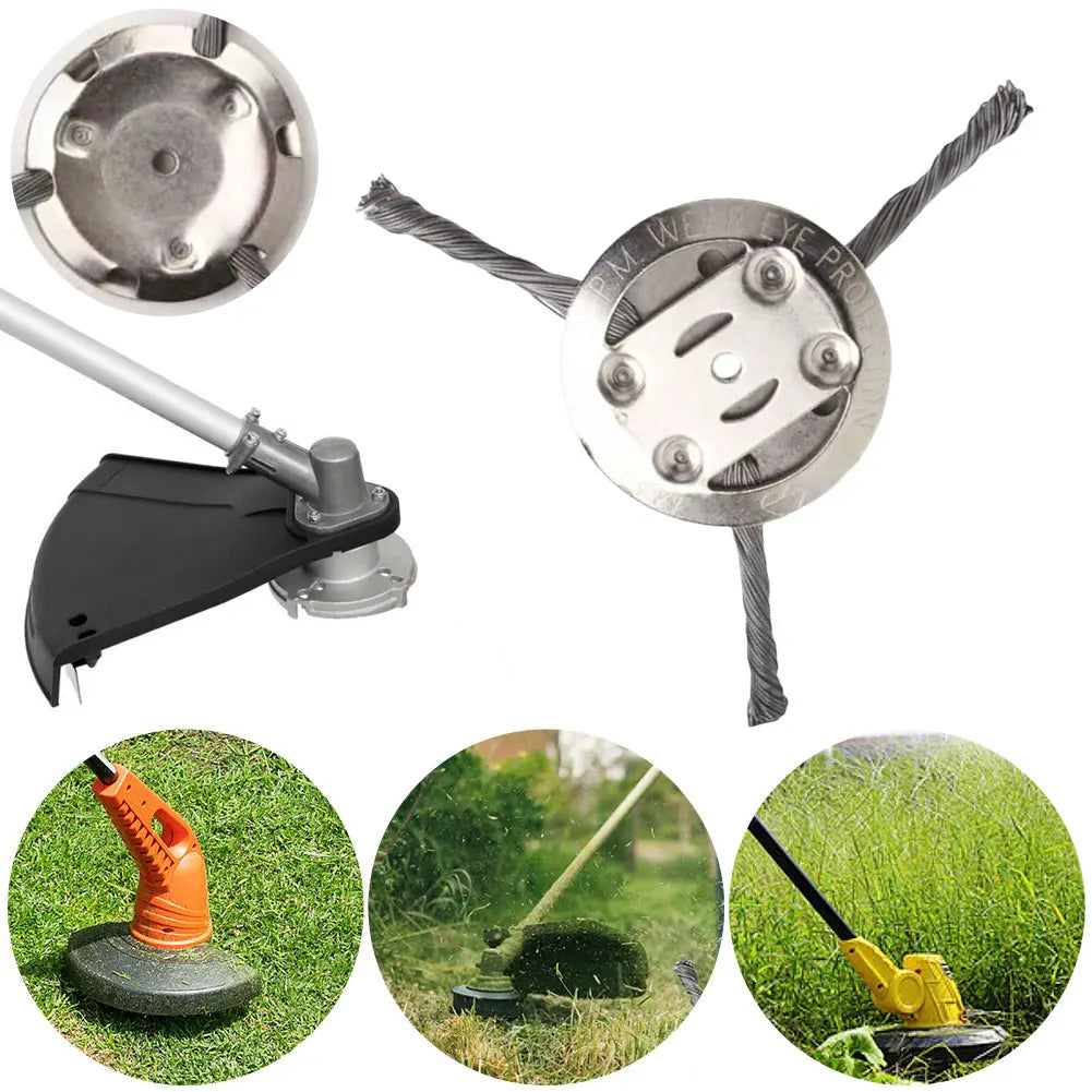 Grass Trimmer Head Universal Wire Trimmer Head Replacement Metal Weed Eater Blade for Cordless String Trimmer