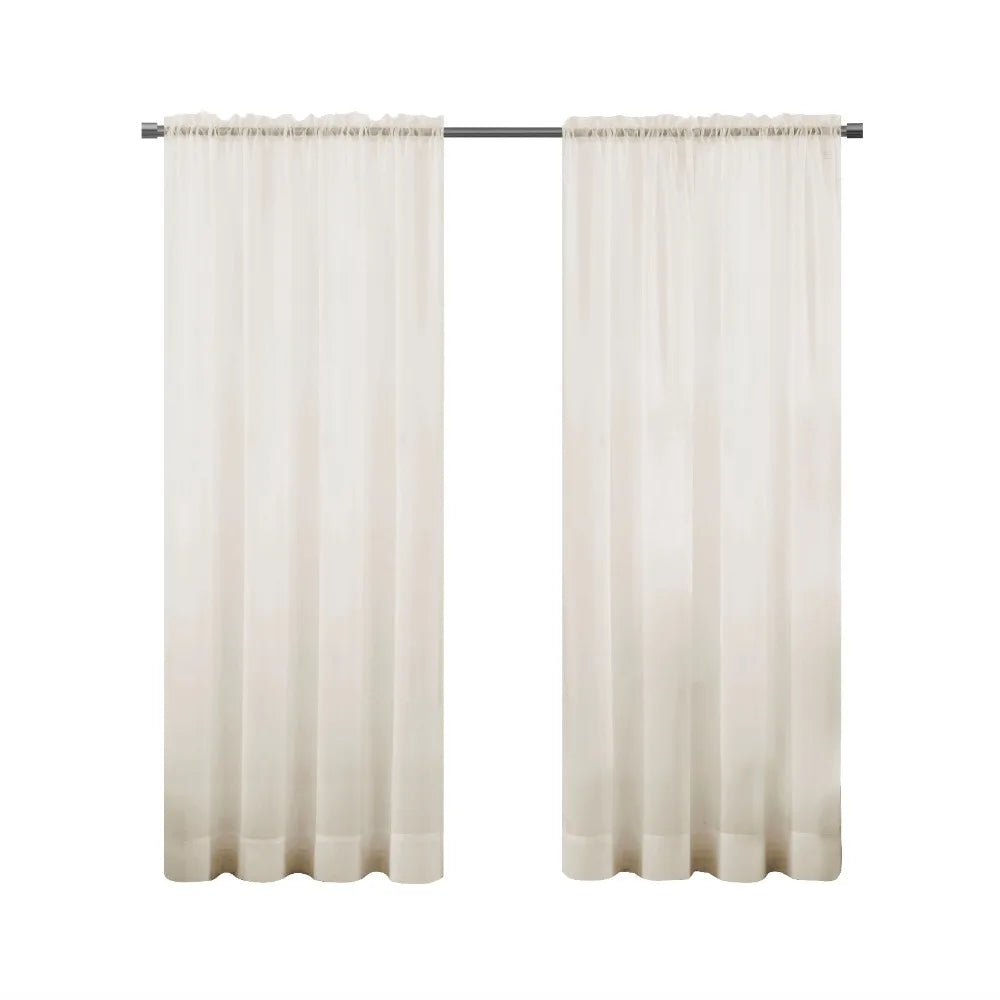 Marjorie Sheer Voile Curtain Panel, 1 Panel, Ivory, 59" W x 84" L