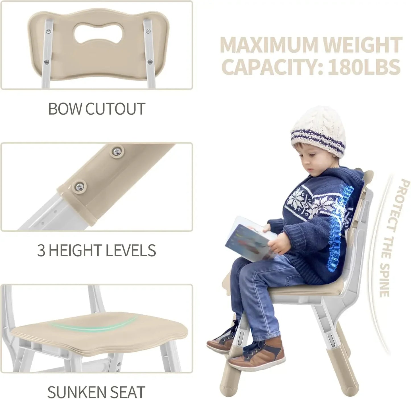 Toddler Table and Chairs Set for 4, 47.2''L x 23.6''W Kids Study Table and Chair Set, Height-Adjustable, Graffiti Desktop