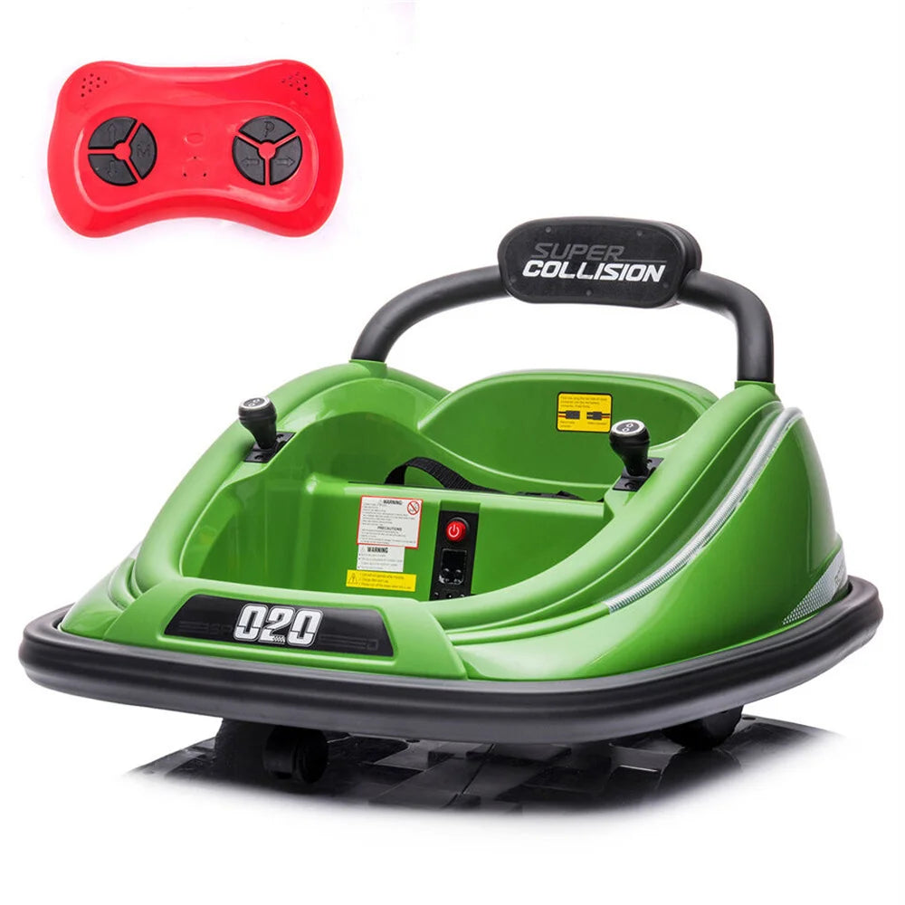12V Electric Kids Ride On Bumper Car 360° Rotation Vehicle Toy W/ Remote Control 2 Operation Modes Security