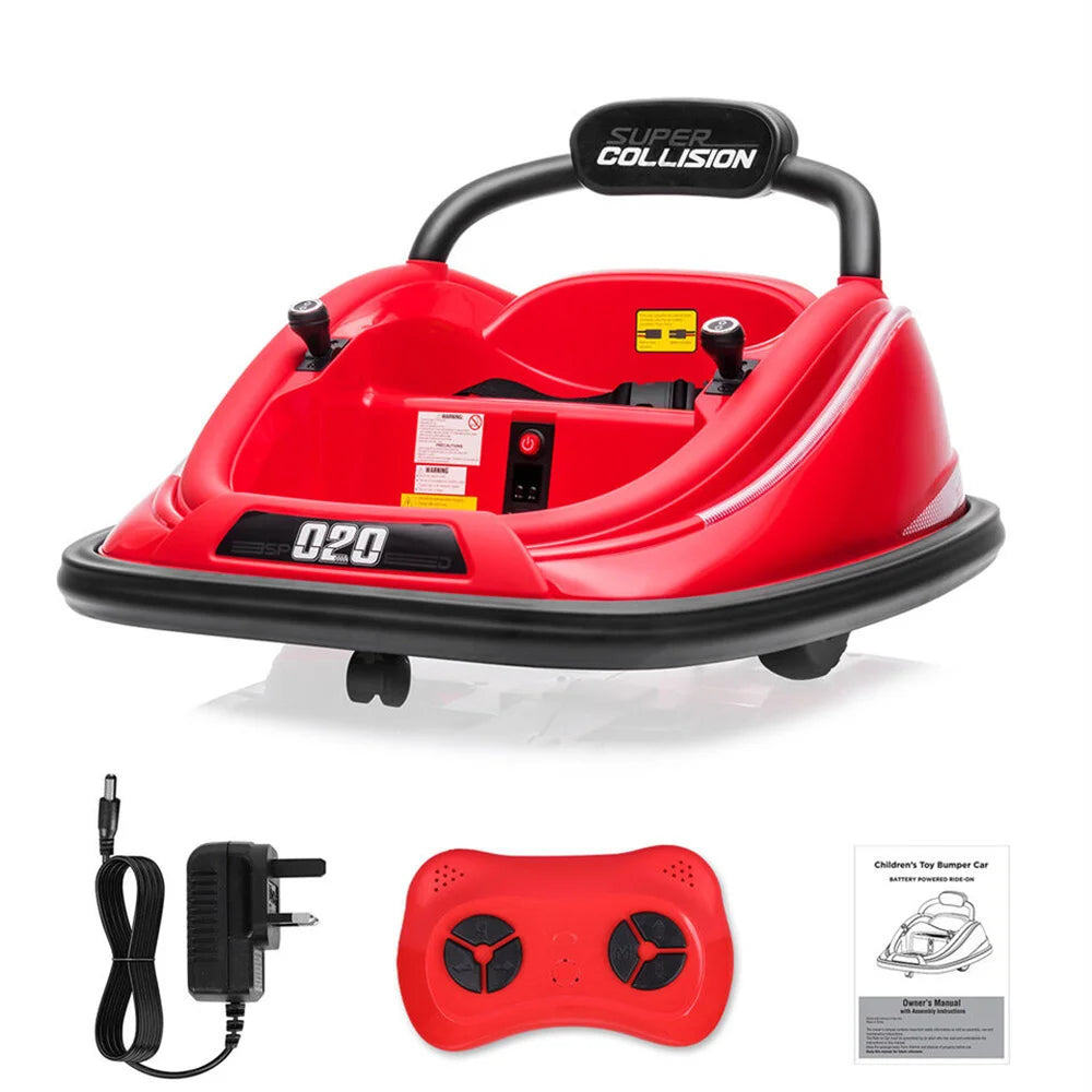 12V Electric Kids Ride On Bumper Car 360° Rotation Vehicle Toy W/ Remote Control 2 Operation Modes Security