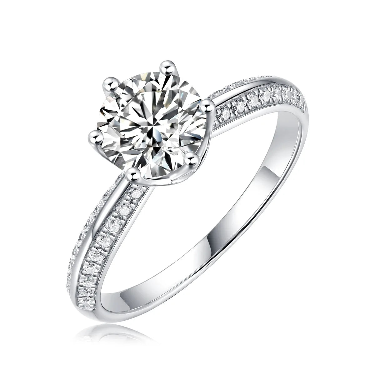 LYEE CYEE 1ct 2ct 3ct Moissanite Ring 925 Sterling Silver 18K Gold Plated Elegant Gift Jewelry for Women Comes with GRA Certificate