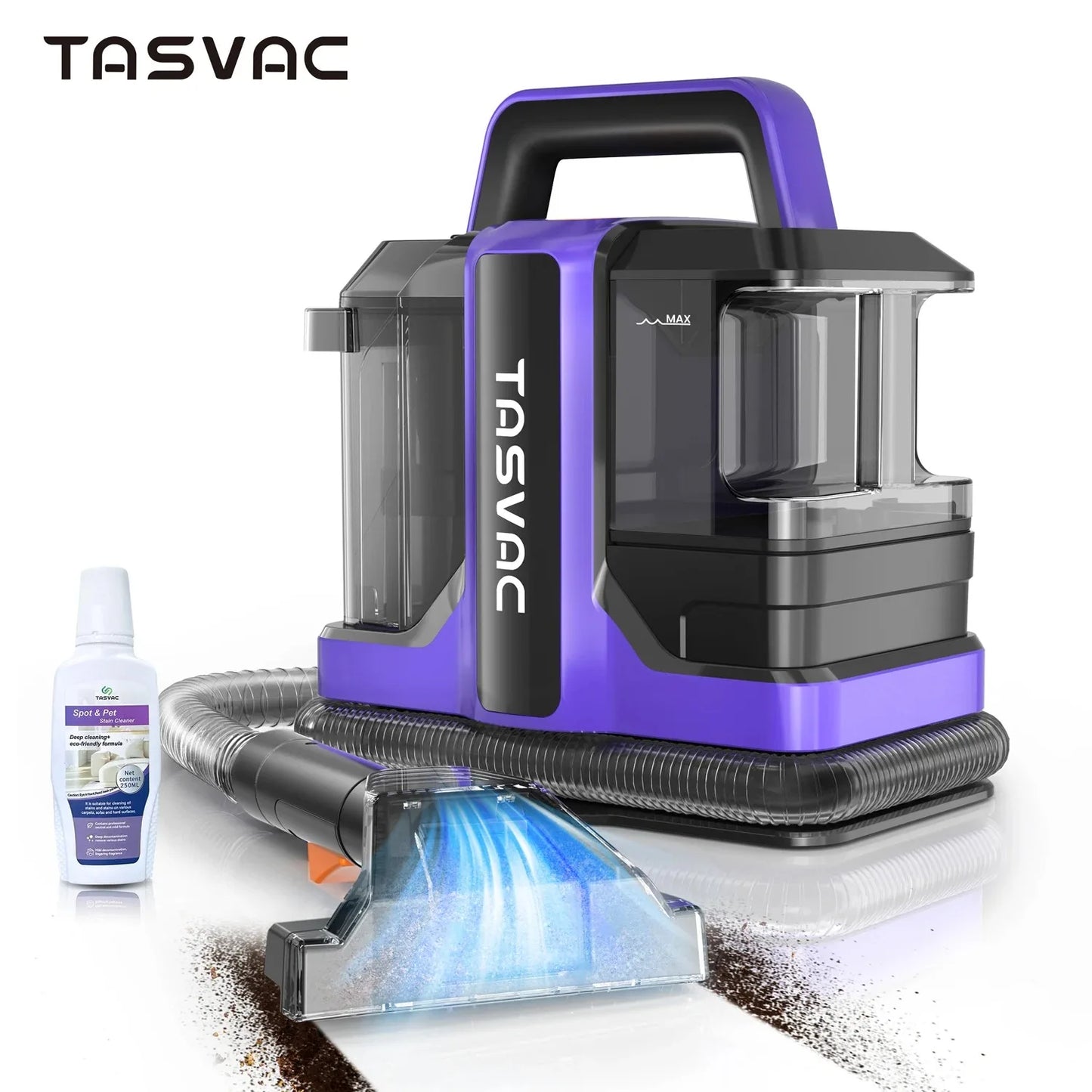 TASVAC C7 Portable Carpet Upholstery Cleaner Machine Spot Stain Deep Cleaner 450W motor Powerful Suction With Two-Brush for Pets