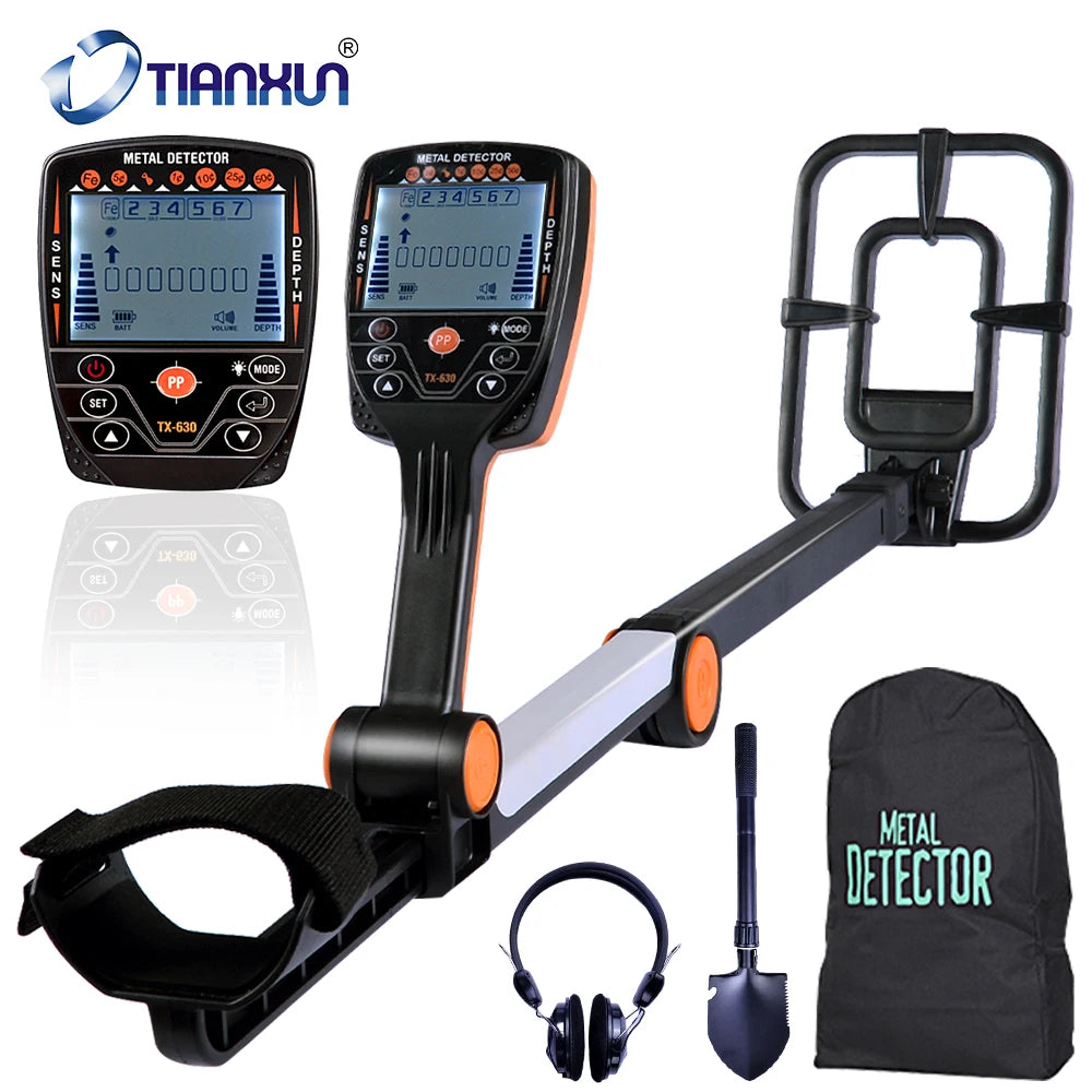 TX-630 Foldable Metal Detector Professional Waterproof Adjustable Folding Metal Detectors High Accuracy Lightweight Collapsible