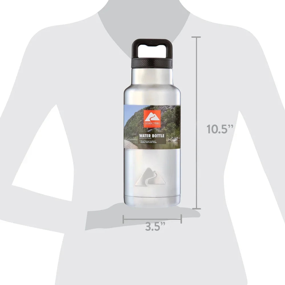 Insulated Double Wall Stainless Steel Water Bottle with Wide Mouth Perfect Hiking Camping Travel Adventures