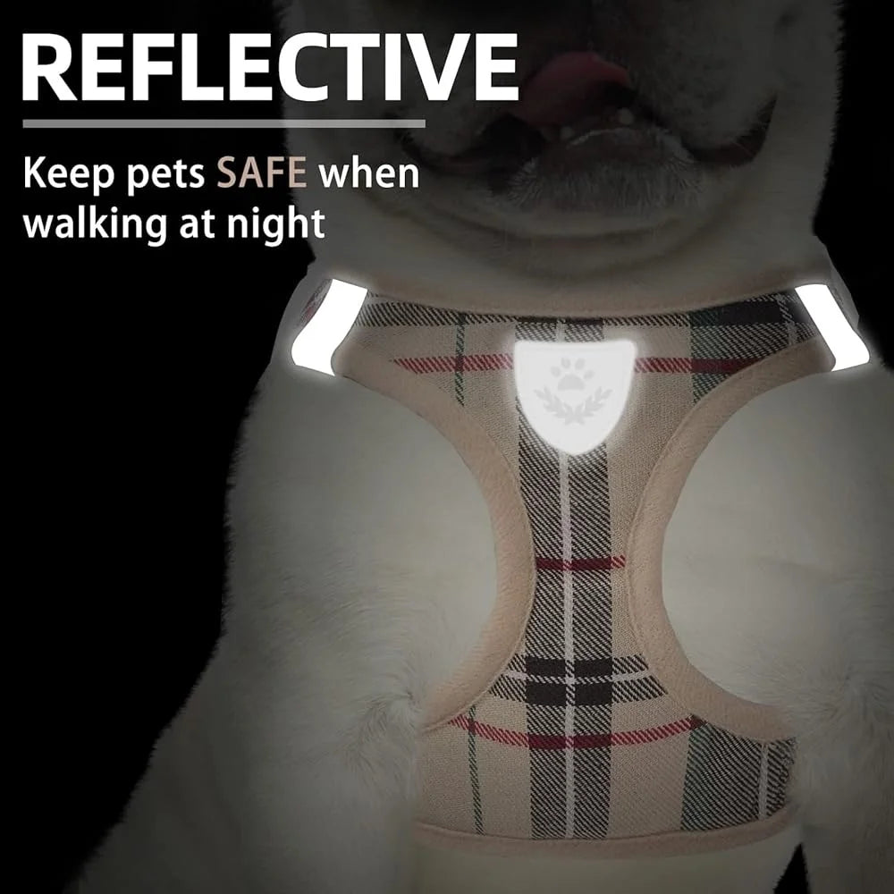 Adjustable No Pull Dog Harness Collar Leash Set Step In Breathable Soft Pet Gear Small Medium Dogs Cats Outdoor Walking Running