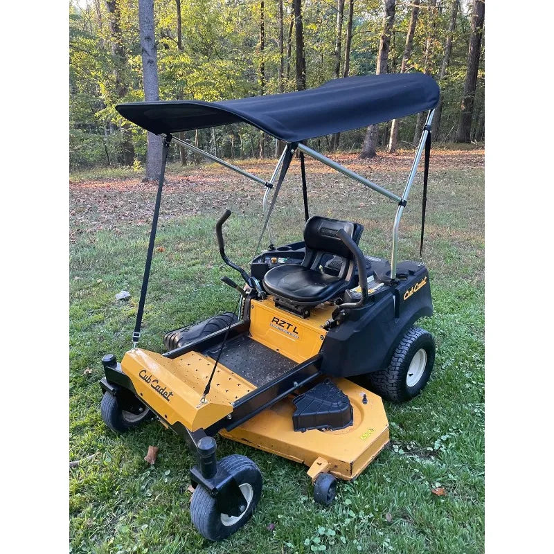 Sun Shade Canopy in Black for Zero Turn Lawn Mower - Fits Kubota, Bad Boy, Cub Cadet, Troy-Bilt & Others - Reduce Heat and Glare