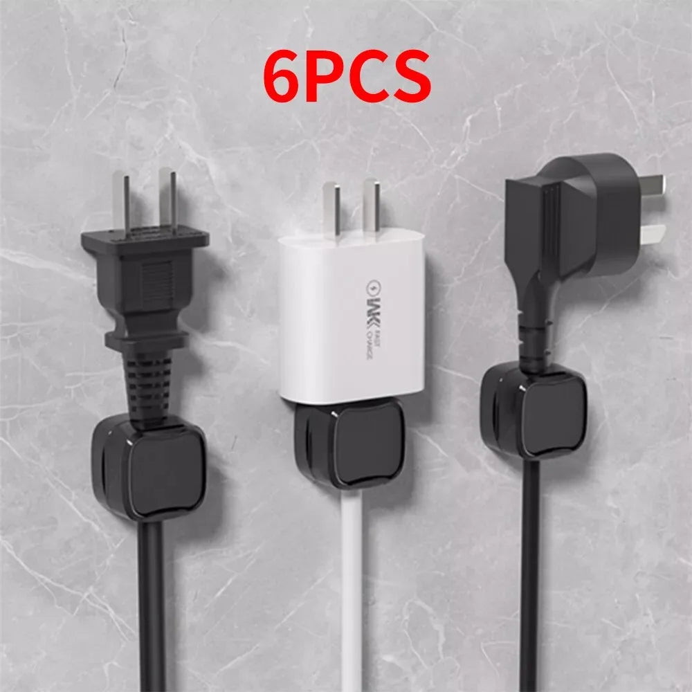 Black Magnetic Cable Management Clips (6pcs): The Perfect Phone Charging Cord Holder
