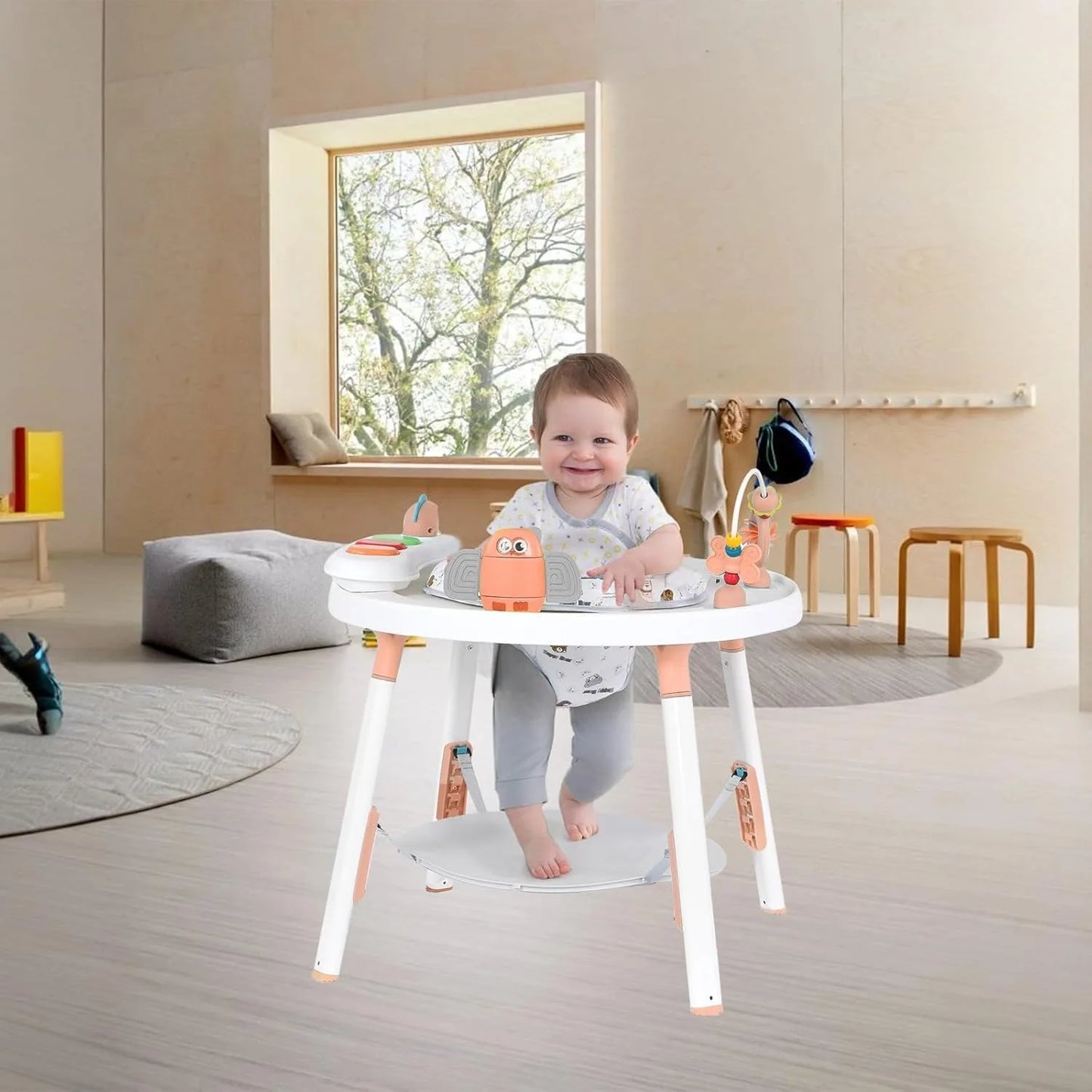Baby activity center, 3-in-1 with detachable toys and 360 degree rotating seat, ideal for toddler development and entertainment