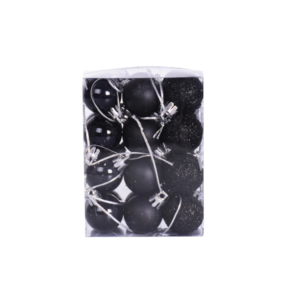 24pcs/set Christmas Tree Ball 2025 Christmas Pine Tree Hanging Ball Pendant Red Navy Blue 3cm Ball Christmas Ornaments Gifts