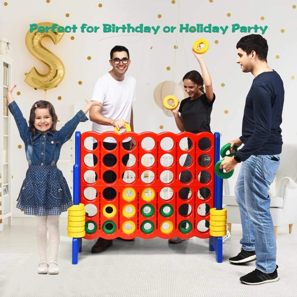 NEW Jumbo 4-to-Score Giant Game Set, 4 in A Row for Kids and Adults, 3.5FT Tall Indoor & Outdoor Game Set w/42 Jumbo Rings