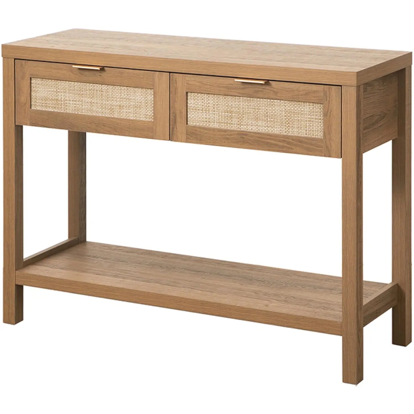 Console Table with Rattan Drawers Boho Rattan Entryway Table with Storage Small Console Tables Entryway Entry Table for Hallway