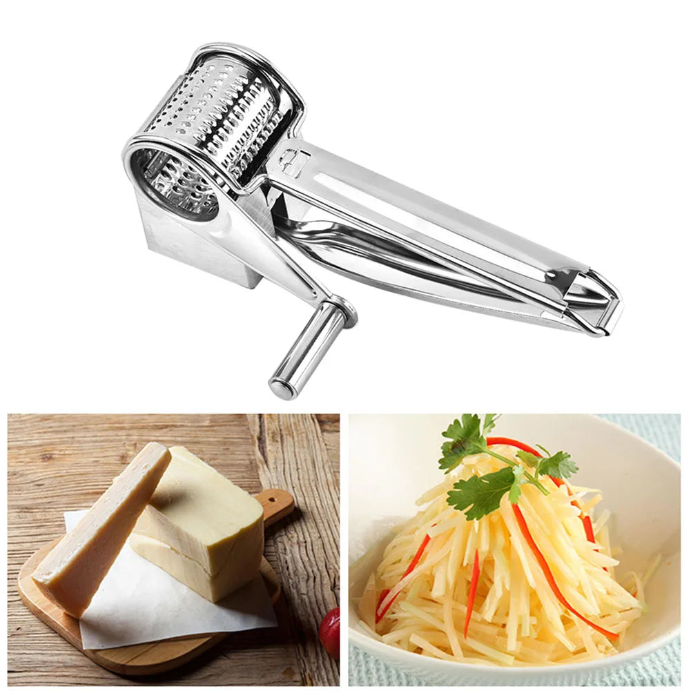 Kitchen Chocolates Shredder Stainless Steel Drum Hand-Cranked Cheese Grater Rotary Ginger Chocolate Cutter Planer