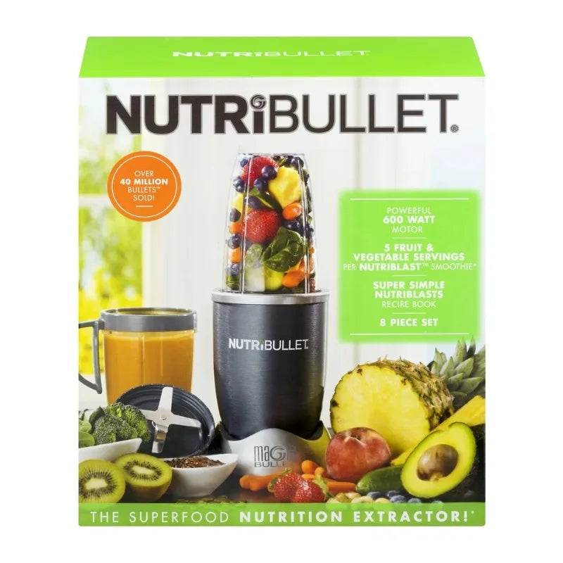 NutriBullet Silver Magic Bullet Superfood Nutrition Extractor Blender, 8 Piece
