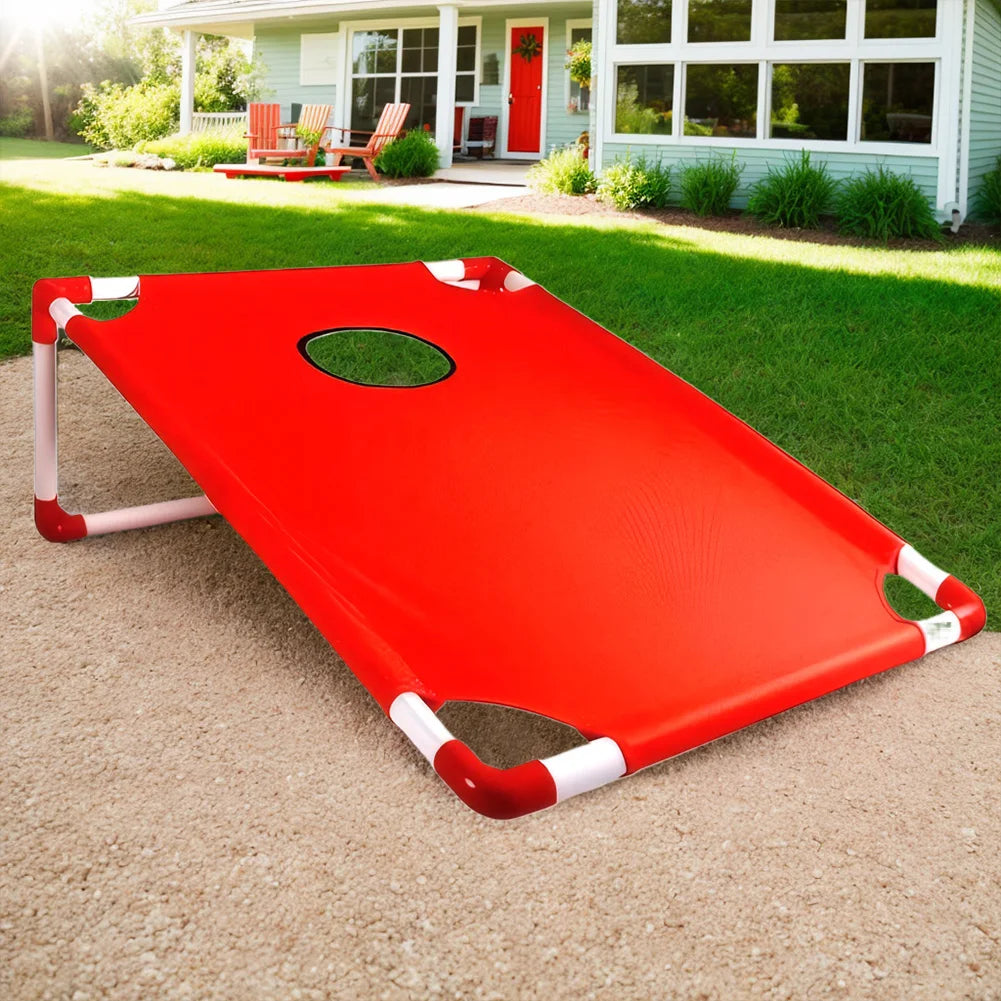 Portable Cornhole Set with 3 Red 3 Blue Bags Toss Games for Kids Adults Family Outdoor Yard Beach BBQ Camping Lawn Game