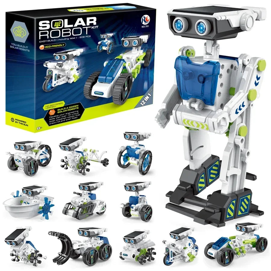 12 In 1 Science Solar Robot Kids Toy Diy Building Powered Learning Tool Stem Education Games Technological Kit Children Gift