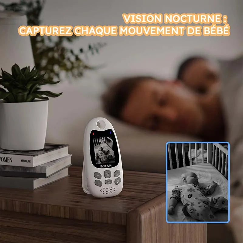 BOIFUN Baby Monitor with Camera Portable Vox Function Temperature Sensor Video Baby Monitor 2.4 GHz Intelligent Standby 720p