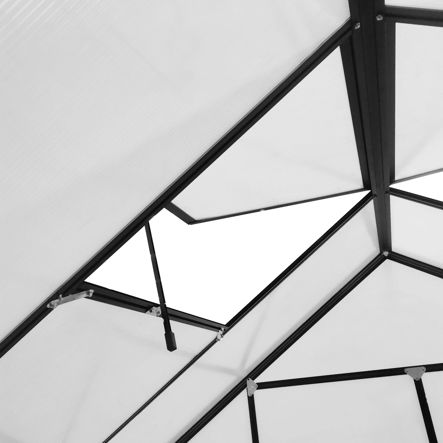 20' X 8' Polycarbonate Walk-In Garden Greenhouse Kit W/ Sliding Door, Clear