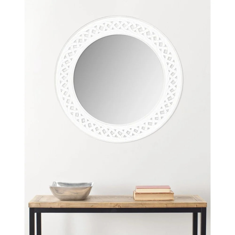 Braided Chain Decorative Wall Mirror Elegant Home Accent High Quality Glass Golden Finish Unique Design Living Room Decor