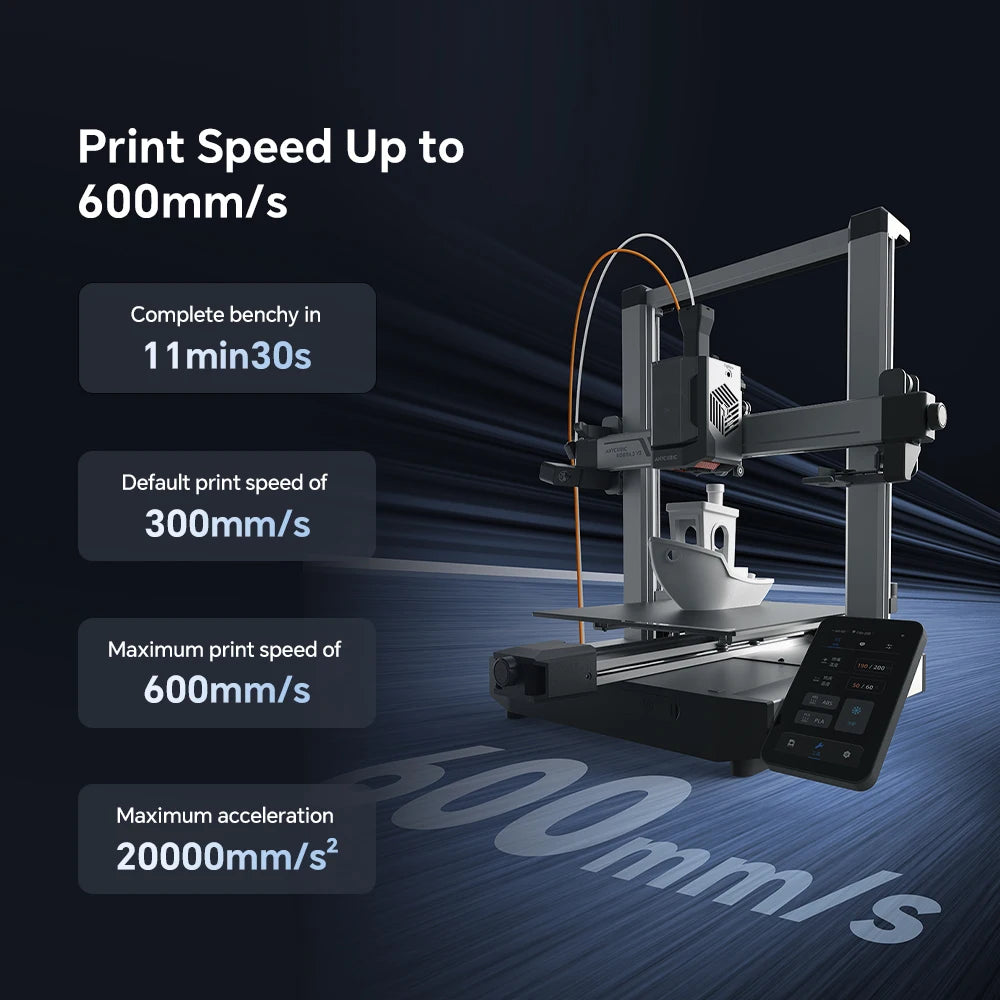 ANYCUBIC Kobra 3 V2 Combo 600mm/s Fast Printing 3D Printer 8 Colors ACE Pro Filament Auto Drying Anycubic APP Control 3D Printer