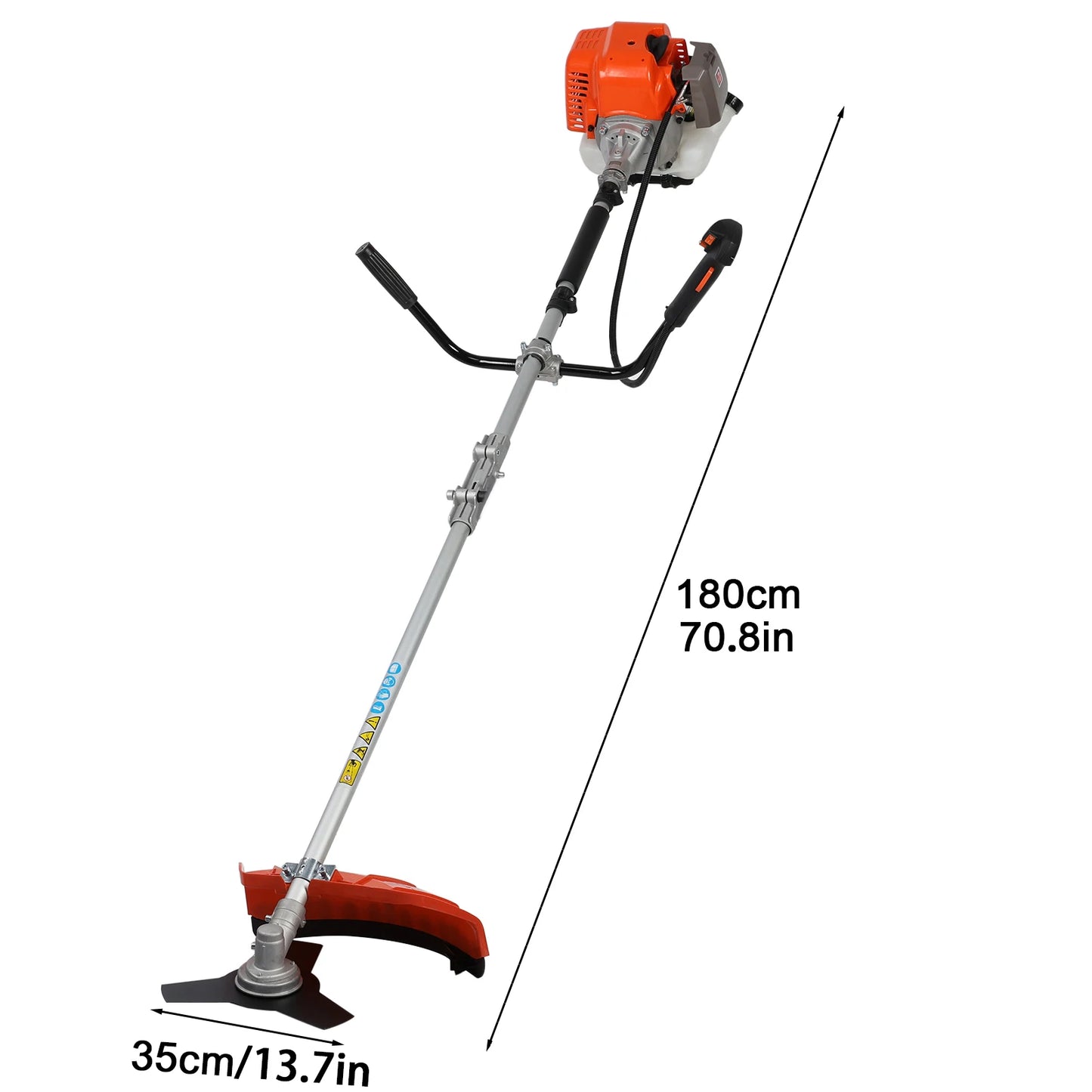 Gas String Trimmer, 52cc Weed Wacker Gas Powered, 2 in 1 Cordless Hedge Trimmer, 2-Stroke Brush Cutter, Handheld Weed Eater, Pla