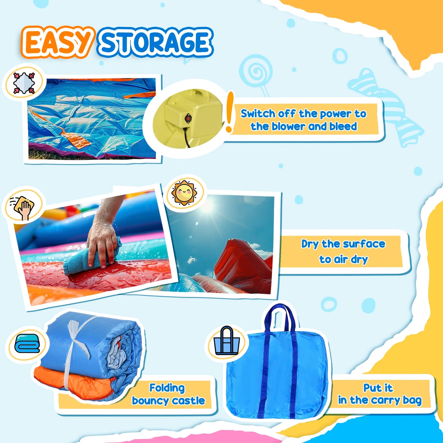 13.7' X 11.8' X 6.2' Outdoor Inflated Castle for Splashing, Sliding, & Climbing