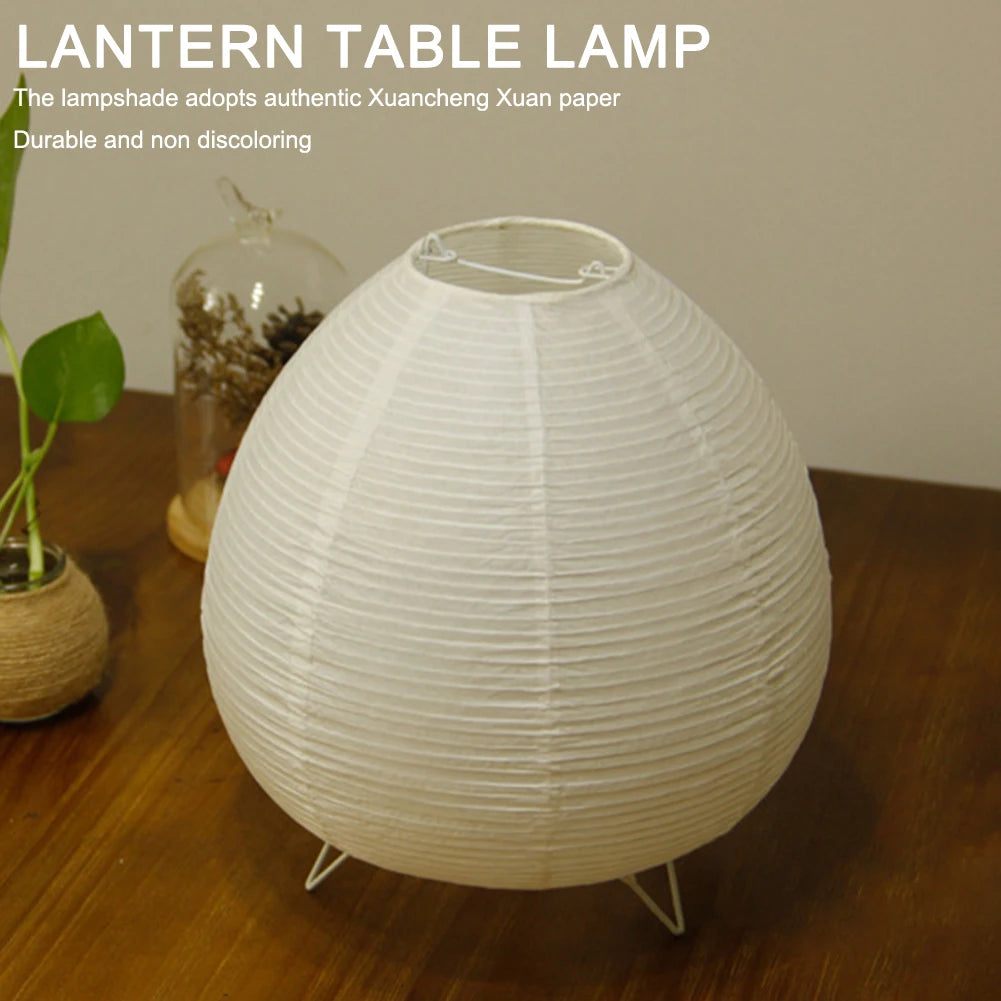 Bedside Study Table Lamp Rice Paper Desktop Decorative Lantern Light Handmade Simple LED Lighting Lamp for Living Room Bedroom