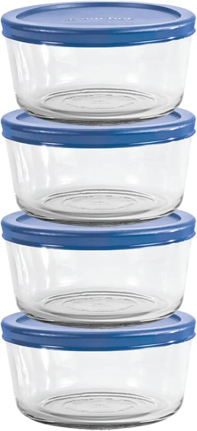 2 cups glass storage containers with LIDS, set of 4 glass food storage containers with mint comfort LIDS