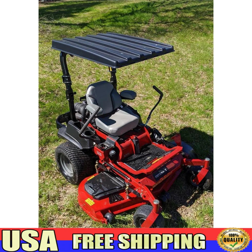 Universal Tractor Lawn Mower Canopy Top ROPS Compatible Easy Install ABS Plastic Powder-Coated Aluminum Adjustable Bracket