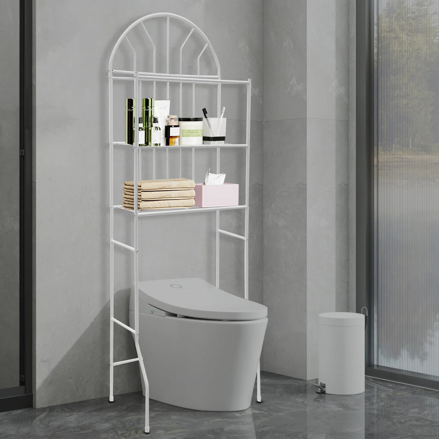 Over The Toilet Storage Rack Shelves Bathroom Organizer Shelf Space Saver 3 Tier