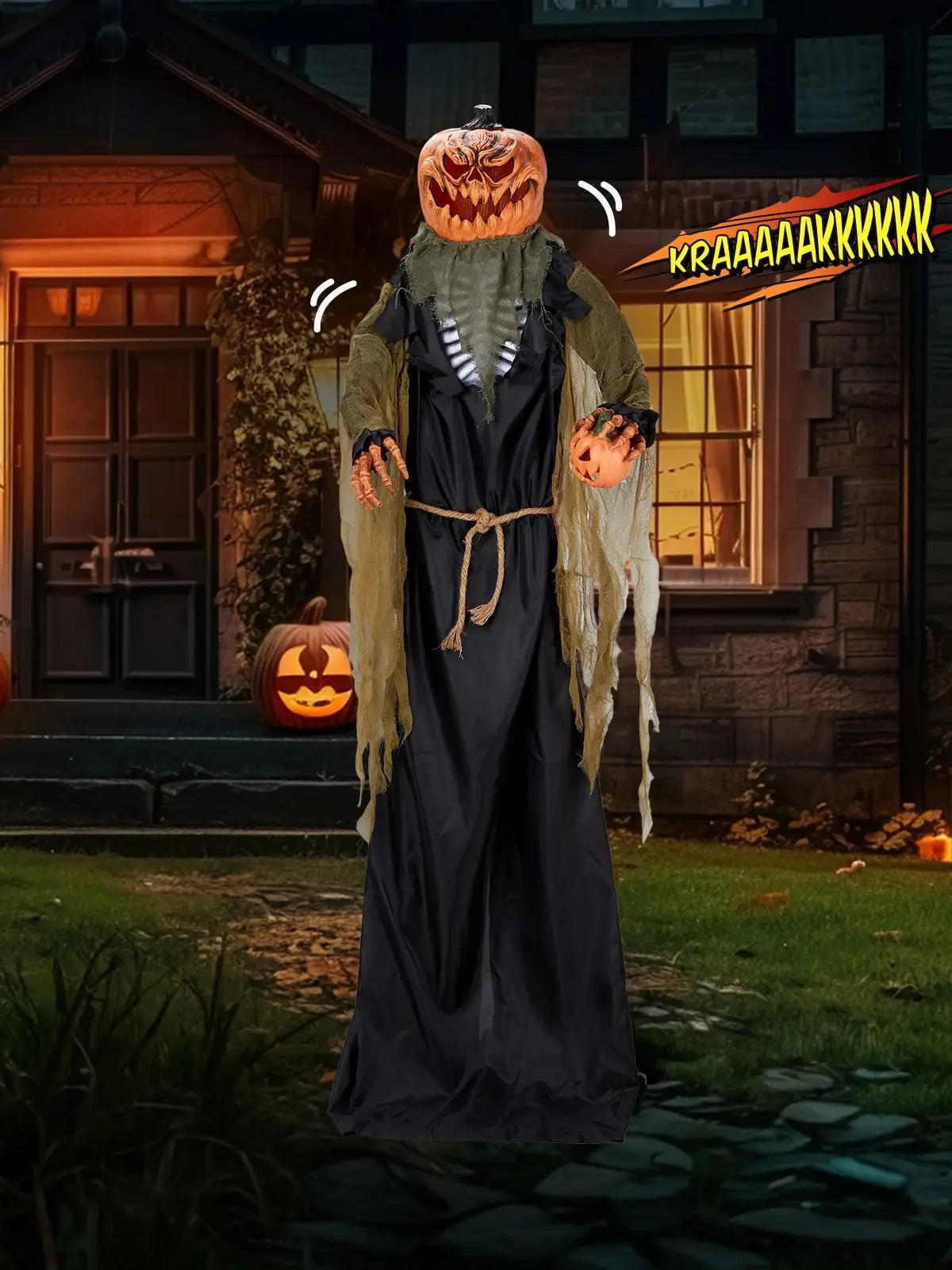 7ft Pumpkin Halloween Standing Decoration