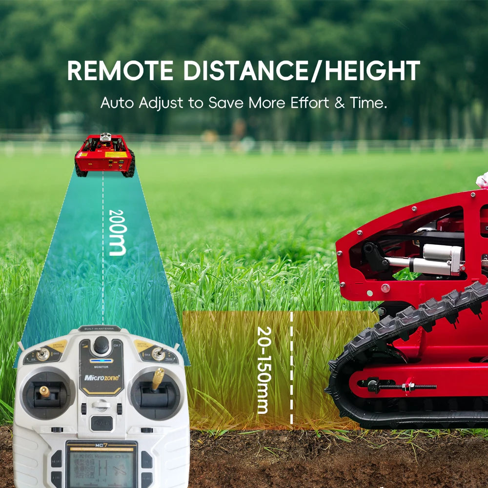 Gasoline Lawn Mower 550mm Grass Cutting Robot Gasoline Mower with Remote Control for Lawns Wasteland USA Stock Door to Door