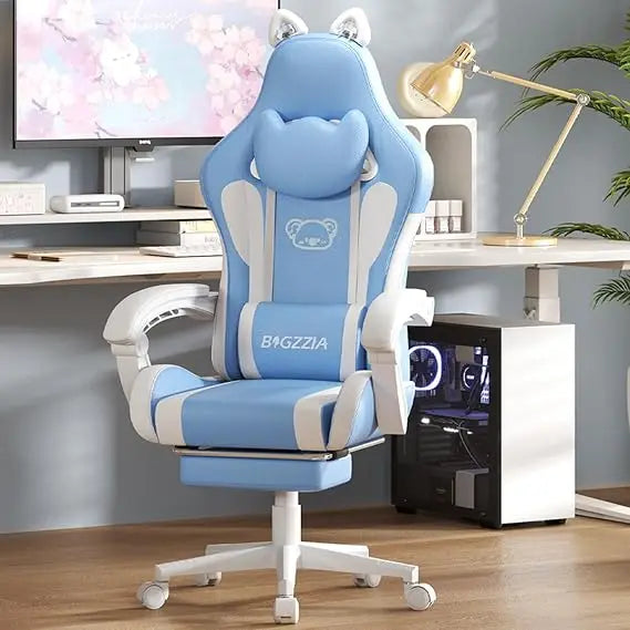 Gaming Chair with RGB LED Lights, High Back Ergonomic Computer Gamer Chair with Headrest and Lumbar Support, Racing Style Recli