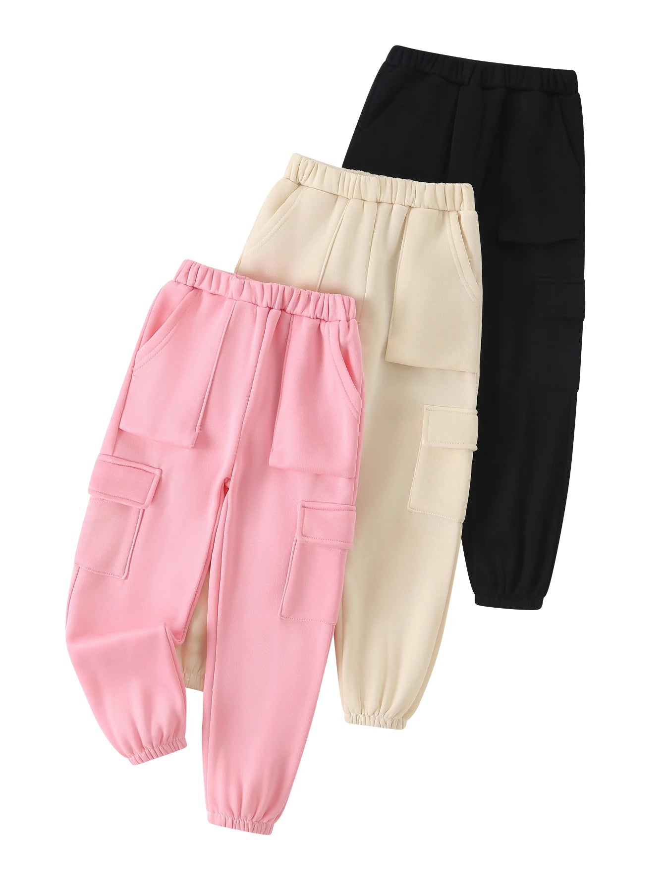 3-piece children's clothing new style for girls, cute and fashionable, versatile, autumn and winter work pants for girls