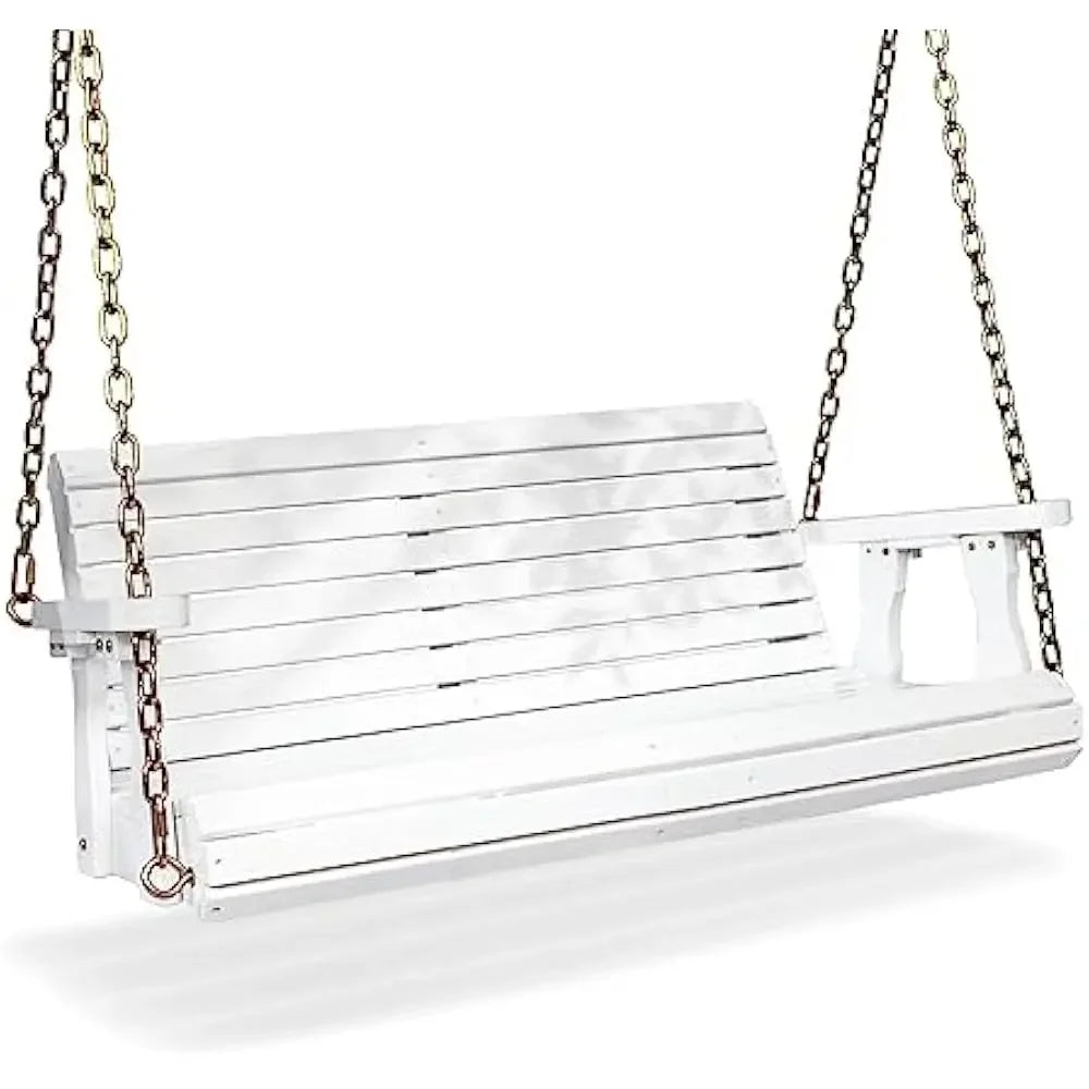 Upgraded wooden porch swings for courtyards and gardens, heavy-duty 880 pound outdoor swing benches with hanging chains