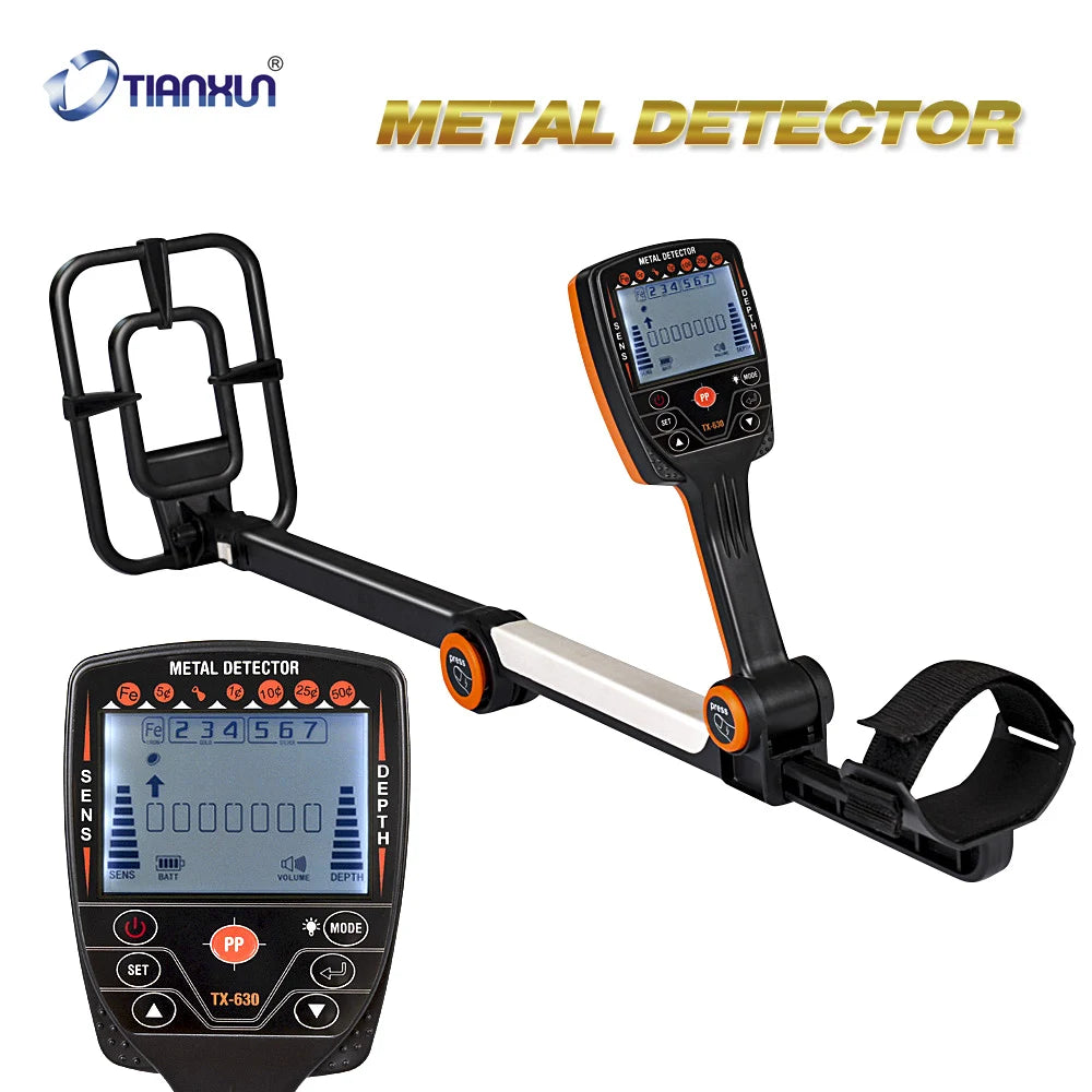 TX-630 Foldable Metal Detector Professional Waterproof Adjustable Folding Metal Detectors High Accuracy Lightweight Collapsible