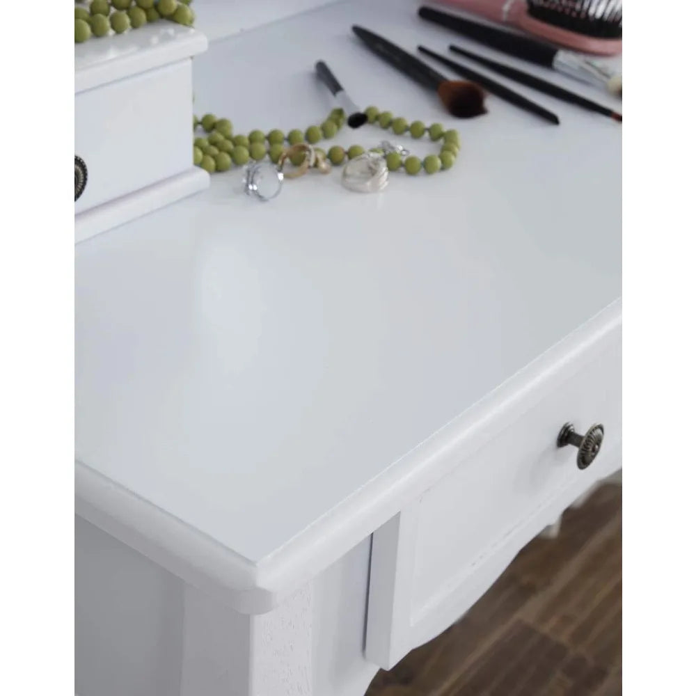 Sanlo Wooden Vanity | Make Up Table and Stool Set | White