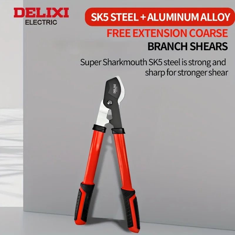 DELIXI ELECTRIC 23-inch Manual Rough Pruning Shears, Garden Pruning Shears,Gardening Tools, Steel Blades