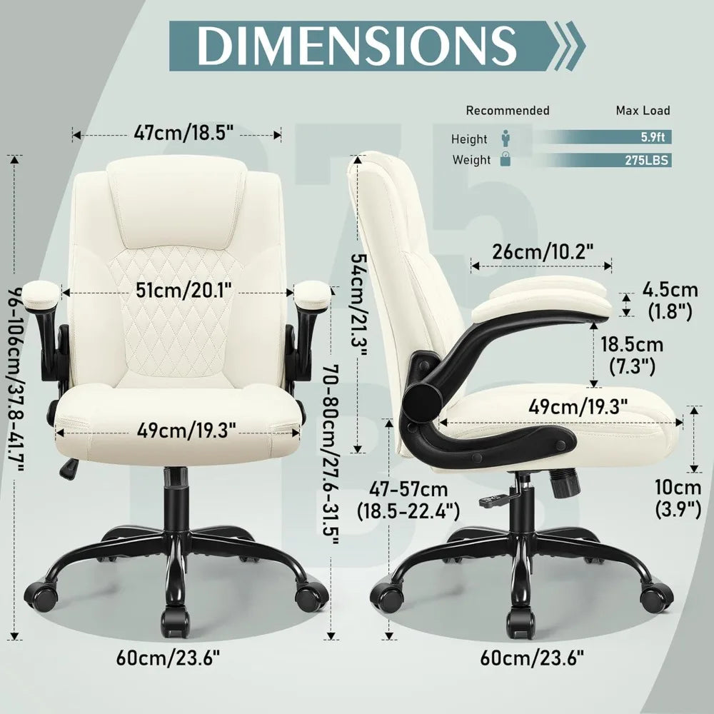 PU Leather Office Chair, Computer Desk Chairs, Ergonomic Back Support, 360 ° Swivel Free,Small Gaming Chair with Wheels