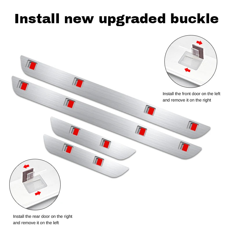 New Upgrade Customized Car Door Sill Lights Logo Dynamic RGB LED Car Pedal Scuff Threshold Plate Welcome Wireless Projector Lamp