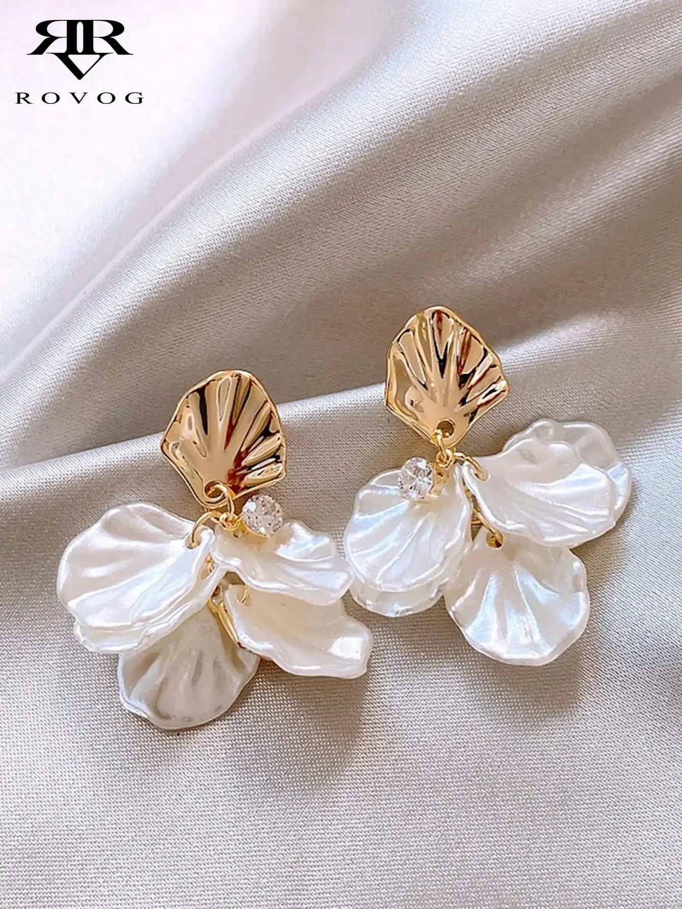 1pair Sweet High-Grade Delicate Petal & Flower Design Fashionable Daily Earrings For Elegant Women Valentines,Mom,Mother