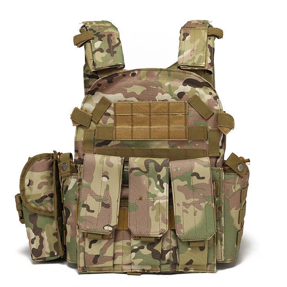 Nylon Tactical Vest Body Armor Hunting Carrier Airsoft Accessories CS Combat MOLLE Camo Military Army Vest for Outdoor Hunting