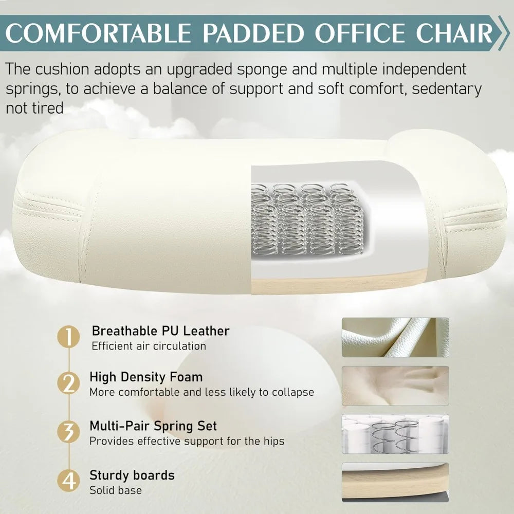PU Leather Office Chair, Computer Desk Chairs, Ergonomic Back Support, 360 ° Swivel Free,Small Gaming Chair with Wheels